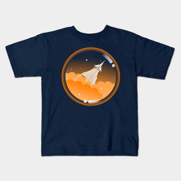 Fighter jet in space Kids T-Shirt by jurgen